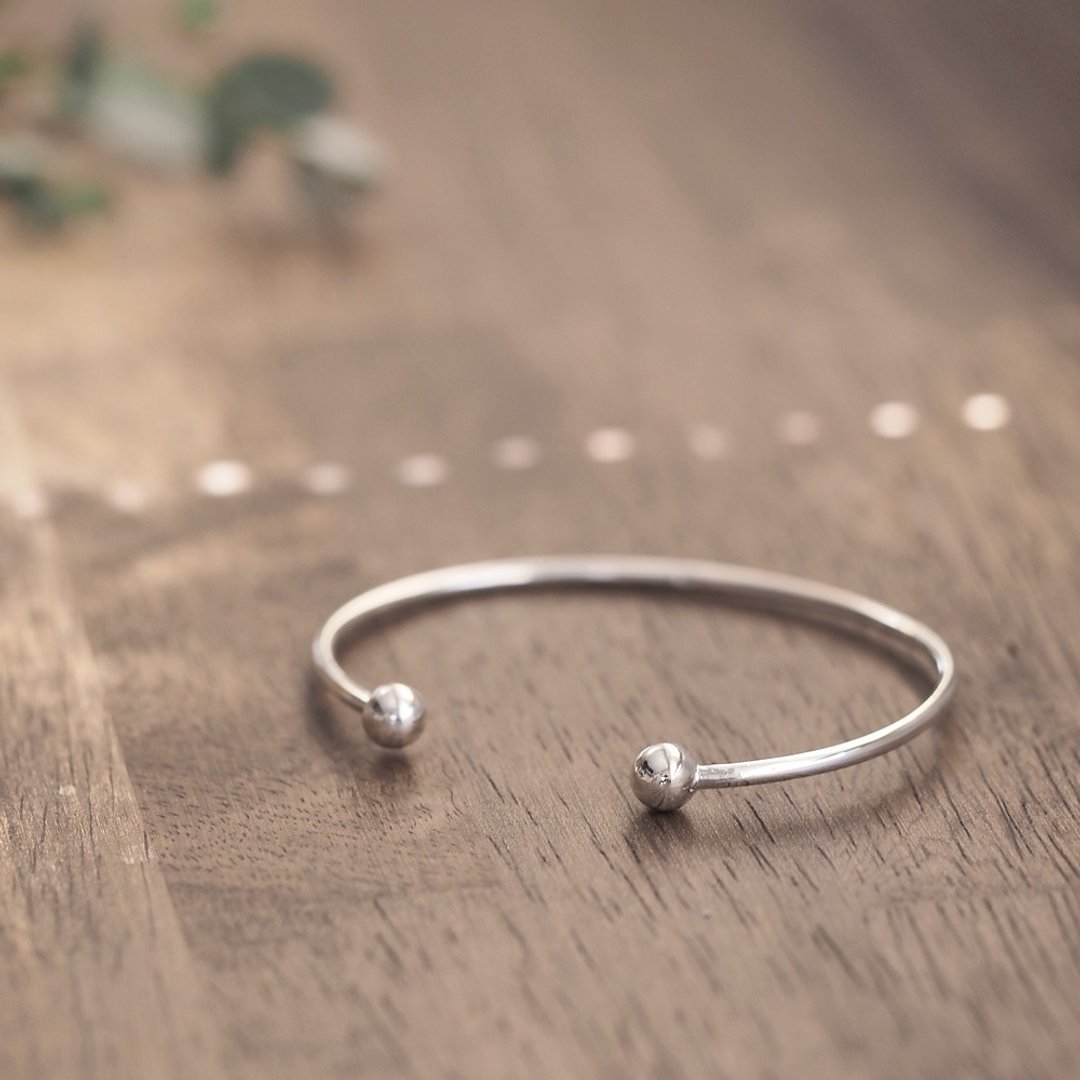Ball Bangle Men's Silver 925 - 手链/手环 - 其他金属 银色