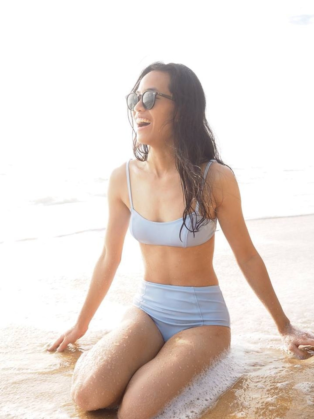 Fleur de Sel High Waisted Bikini in Blue - 女装泳衣/比基尼 - 聚酯纤维 蓝色