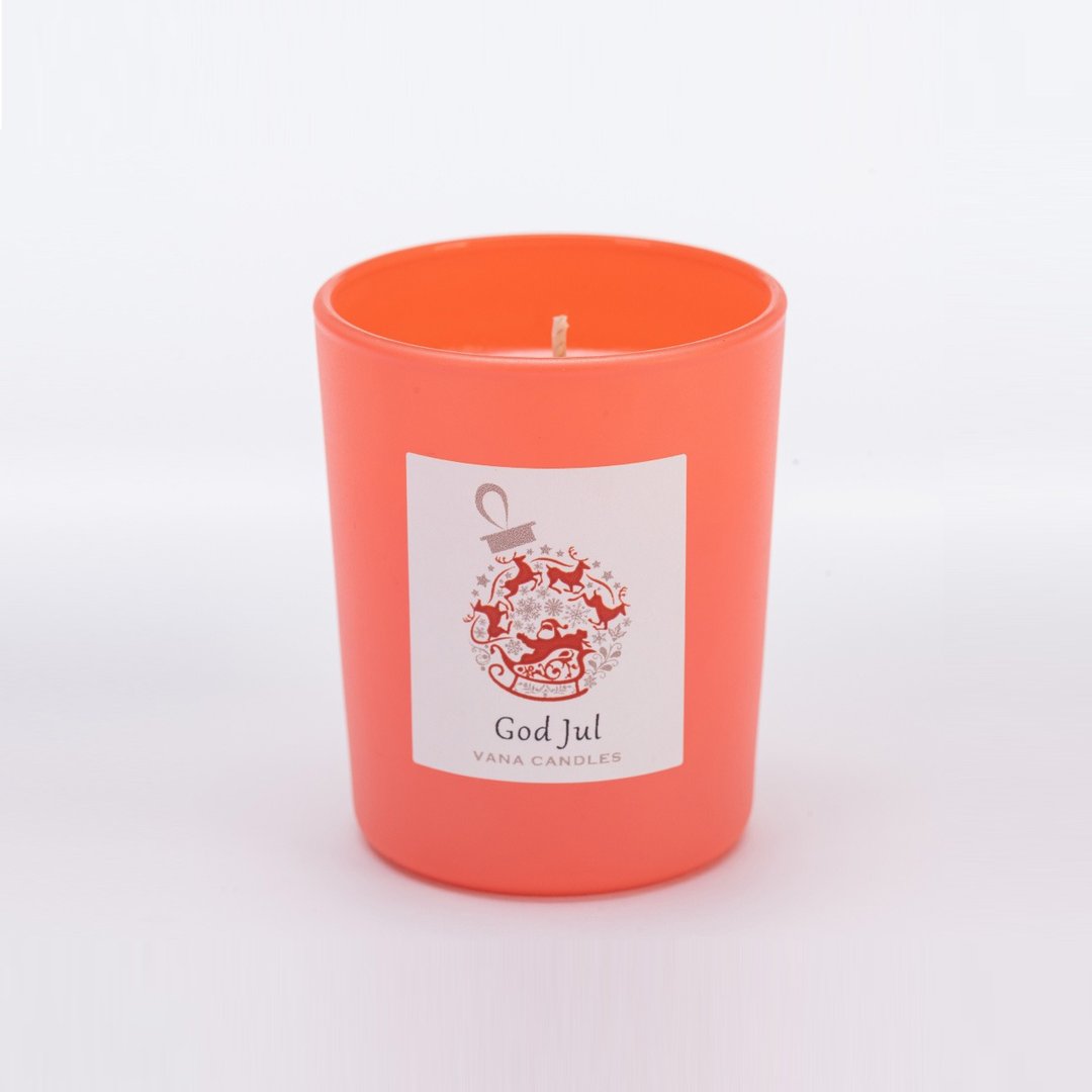 瑞典天然香氛蜡烛 圣诞限定香氛-温暖木质调 75g - 蜡烛/烛台 - 蜡 粉红色