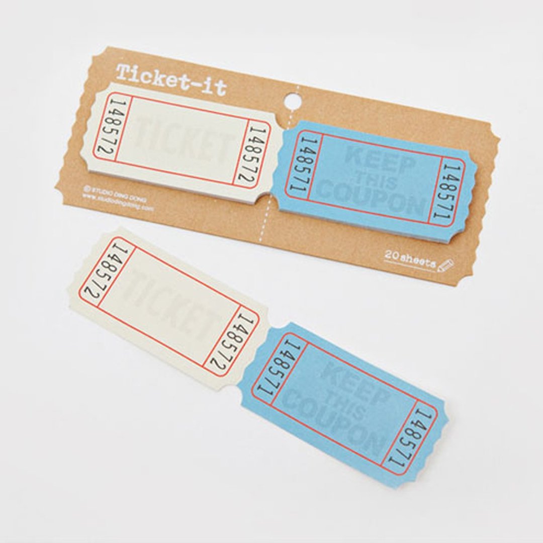 电影院票根 COUPON MEMO便利贴 / 蓝白色 - 便条纸/标签贴 - 纸 蓝色