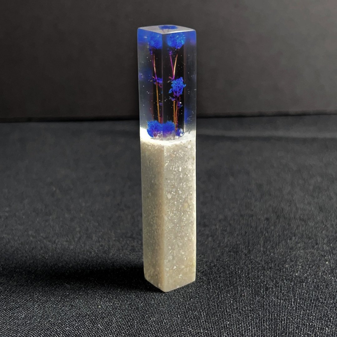 定制化手工印章-|永生花树脂印章 1.1 x 1.2 CM|篆刻印章 - 印章/印台 - 石头 