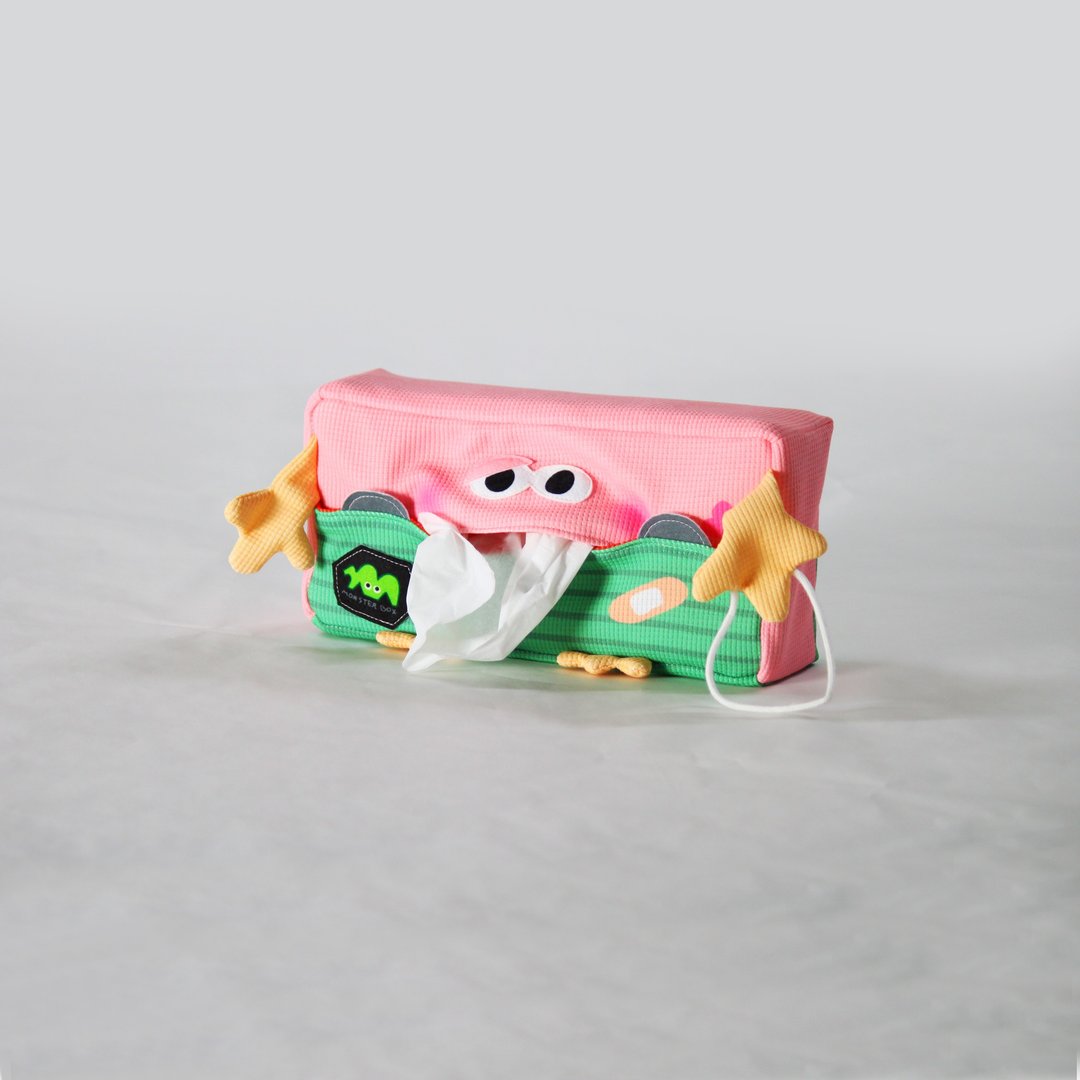 Sakuramochi MONSTER BOX - 纸巾盒 - 聚酯纤维 粉红色