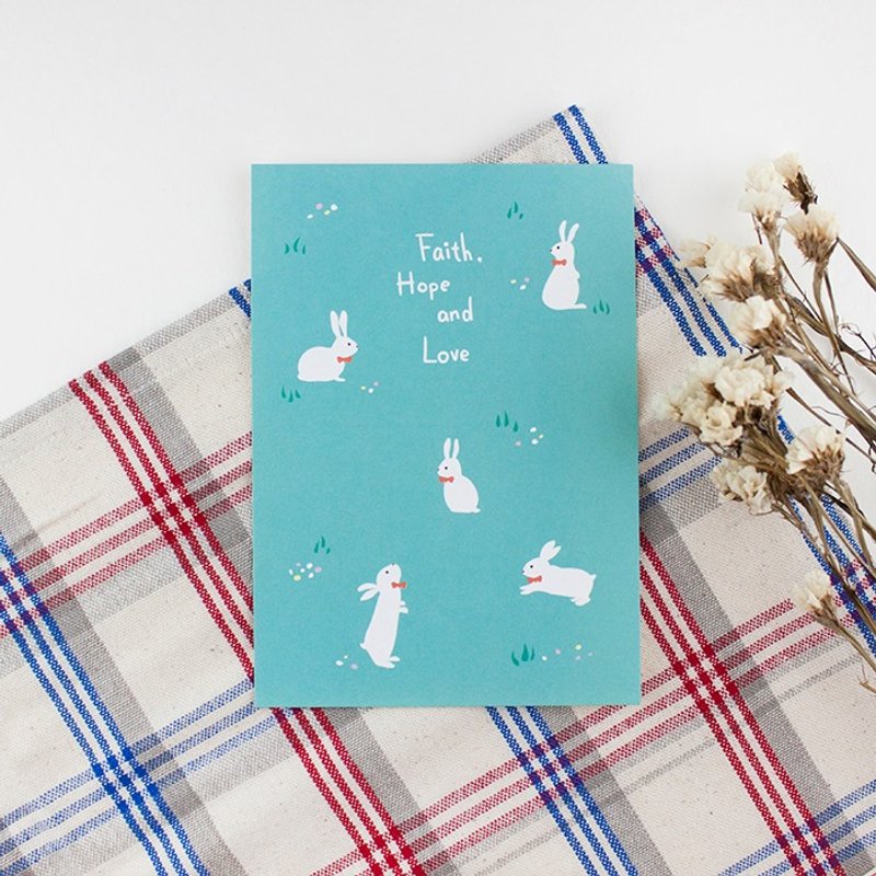 明信片 - Rabbit Jump - 卡片/明信片 - 纸 蓝色