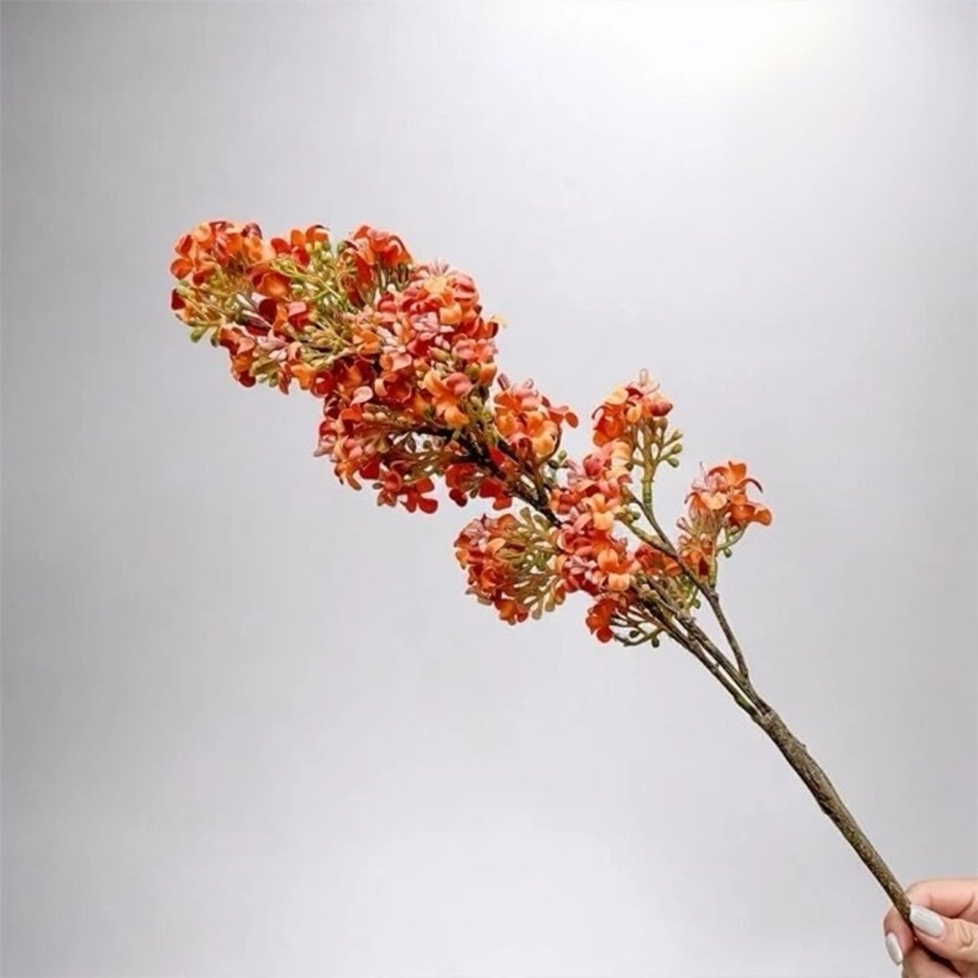 初恋悸动丁香花复古橘红仿真花花材(1入组) - 摆饰 - 塑料 黄色