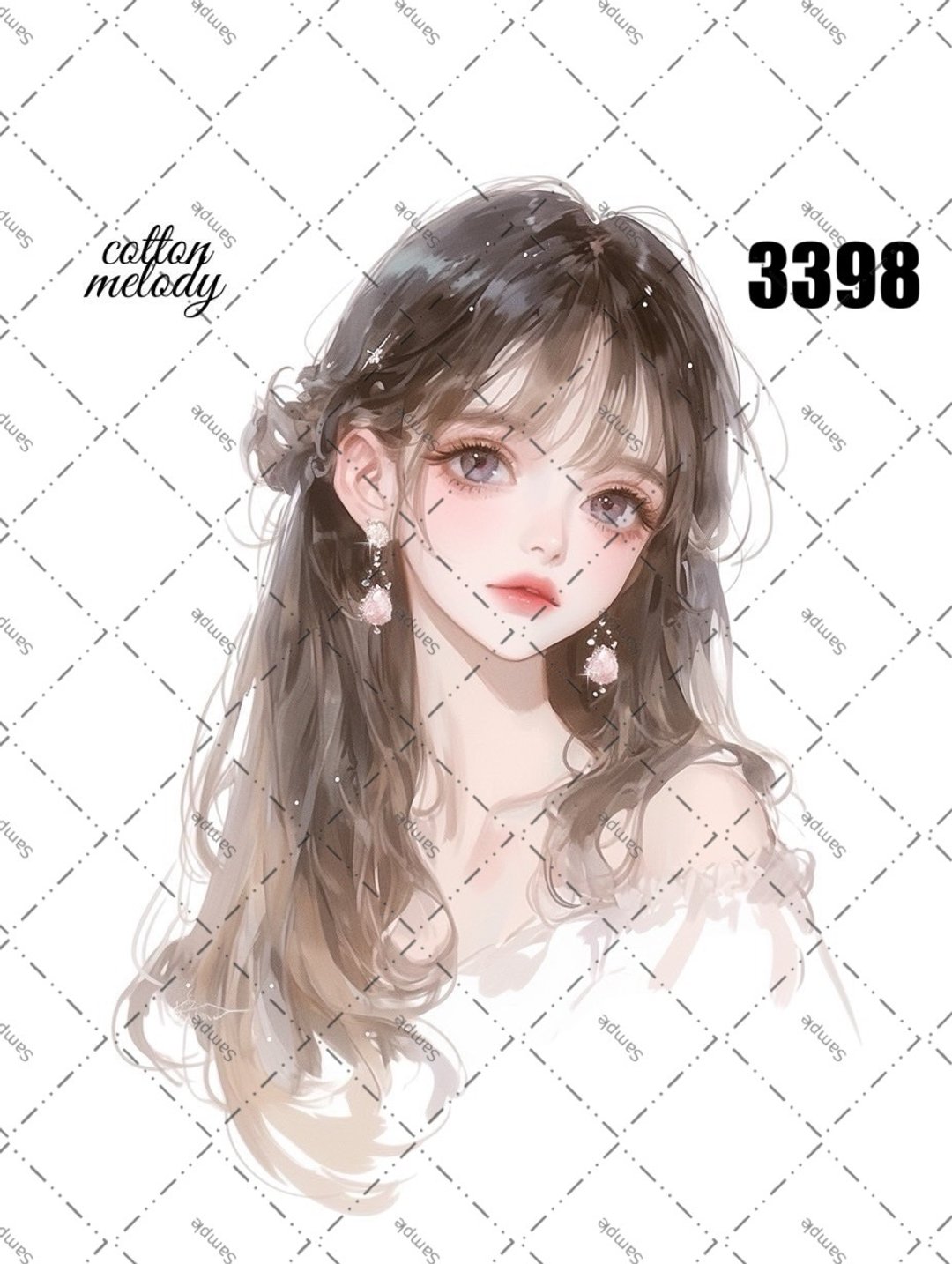 original sticker no.3398 人物贴纸 原创贴纸 原创人物贴纸 装饰贴纸 cotton melody - 贴纸 - 纸 