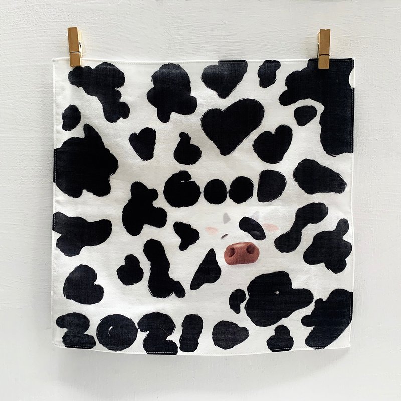 二重纱手怕  好字藏在斑纹里 - 手帕/方巾 - 棉．麻 