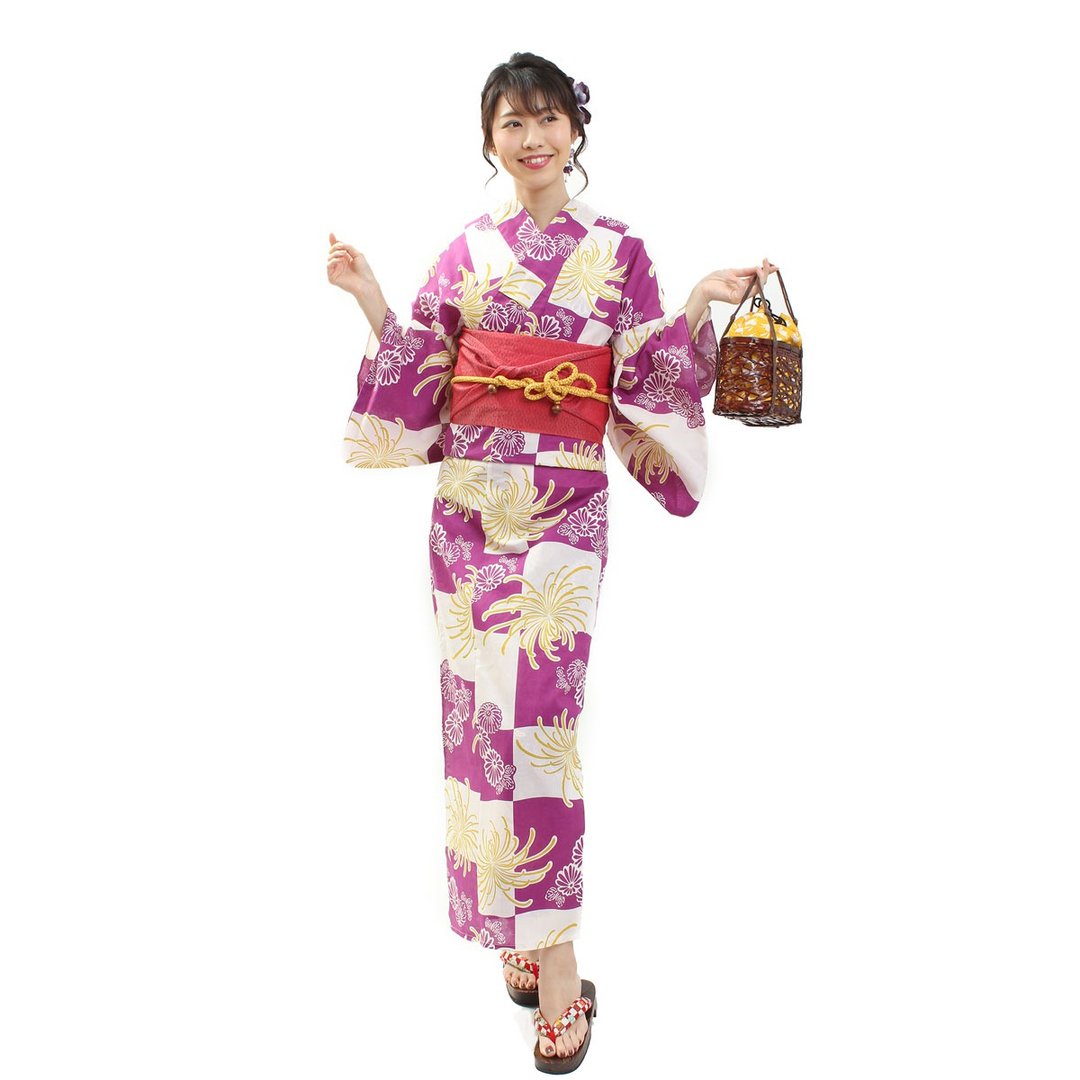 日本 和服 女性 浴衣 腰封 2件组 F Size x86-29c yukata - 其他 - 棉．麻 紫色
