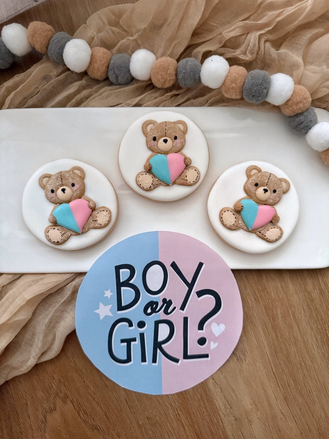 性别揭晓饼干 Gender Reveal Cookie 猜性别派对 定制糖霜饼干 - 手工饼干 - 新鲜食材 