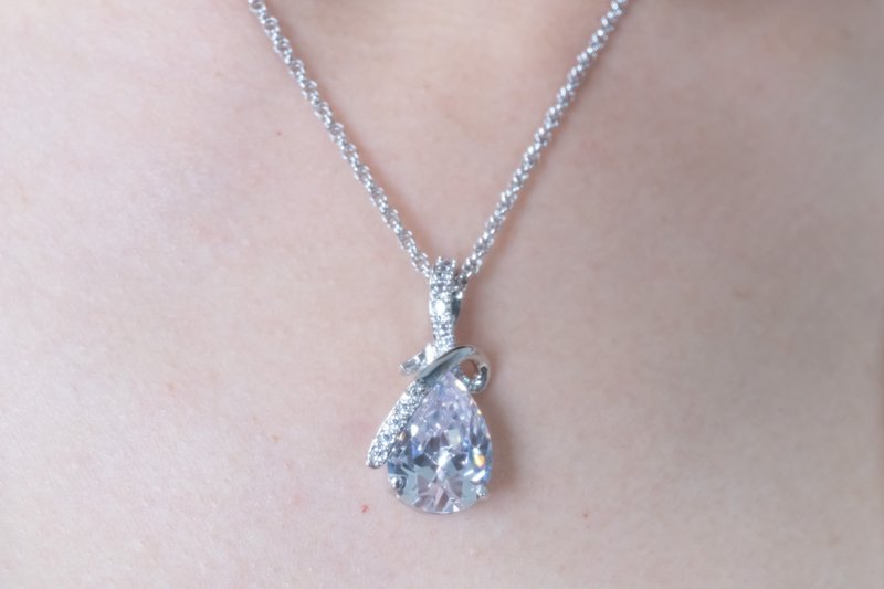 水滴钻项链 - 项链 - 其他金属 银色