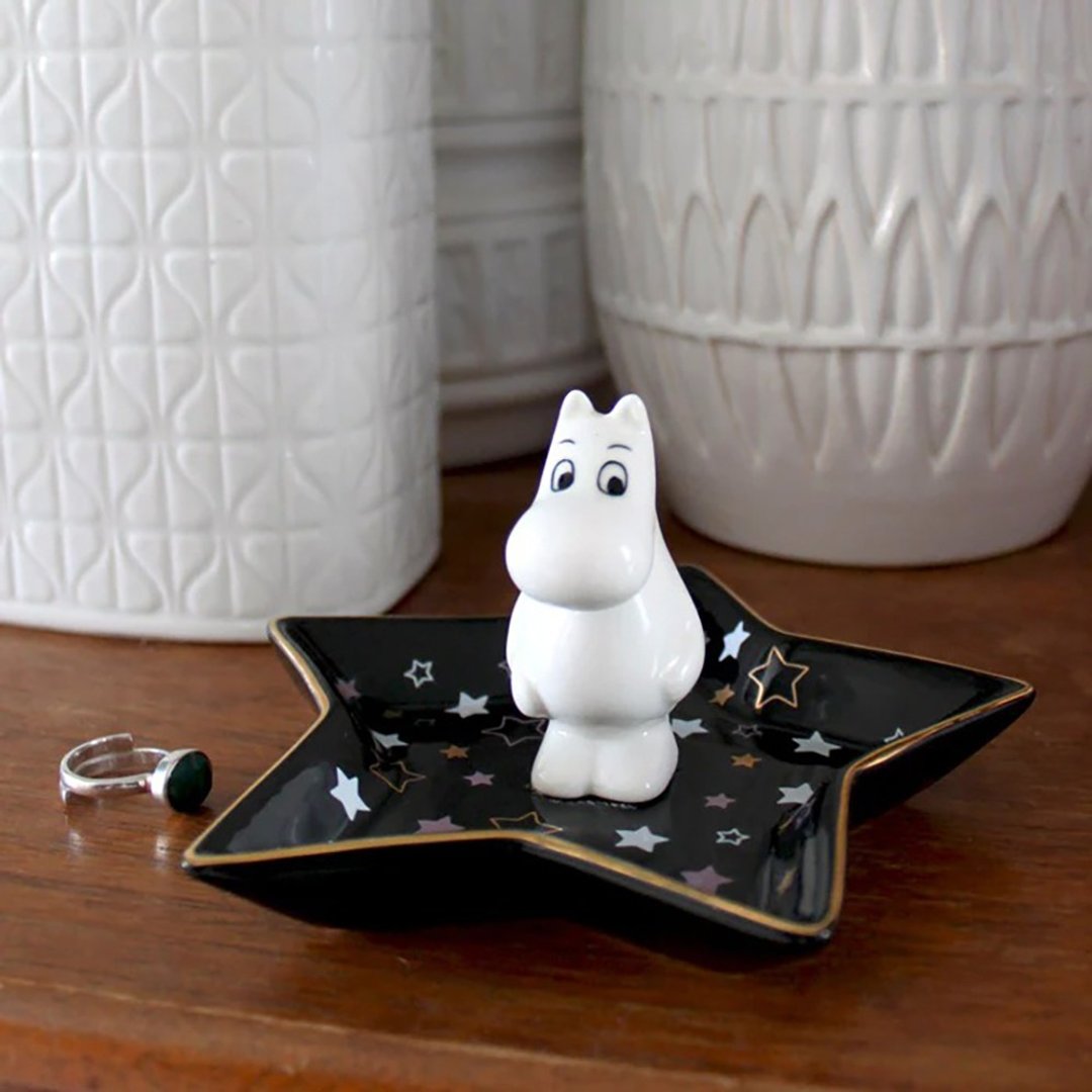英国噜噜米Moomin系列满天星图案摆饰收纳盒/饰品盘 - 收纳用品 - 陶 绿色