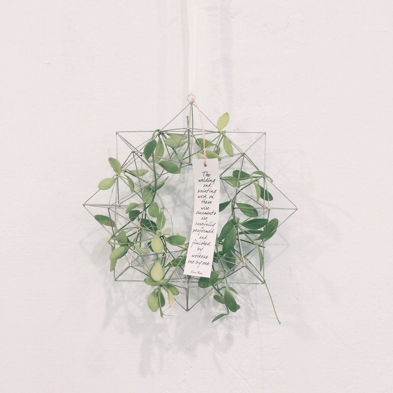 轻花圈|几何金属花圈+藤蔓|花圈【L】 - 摆饰 - 其他金属 银色