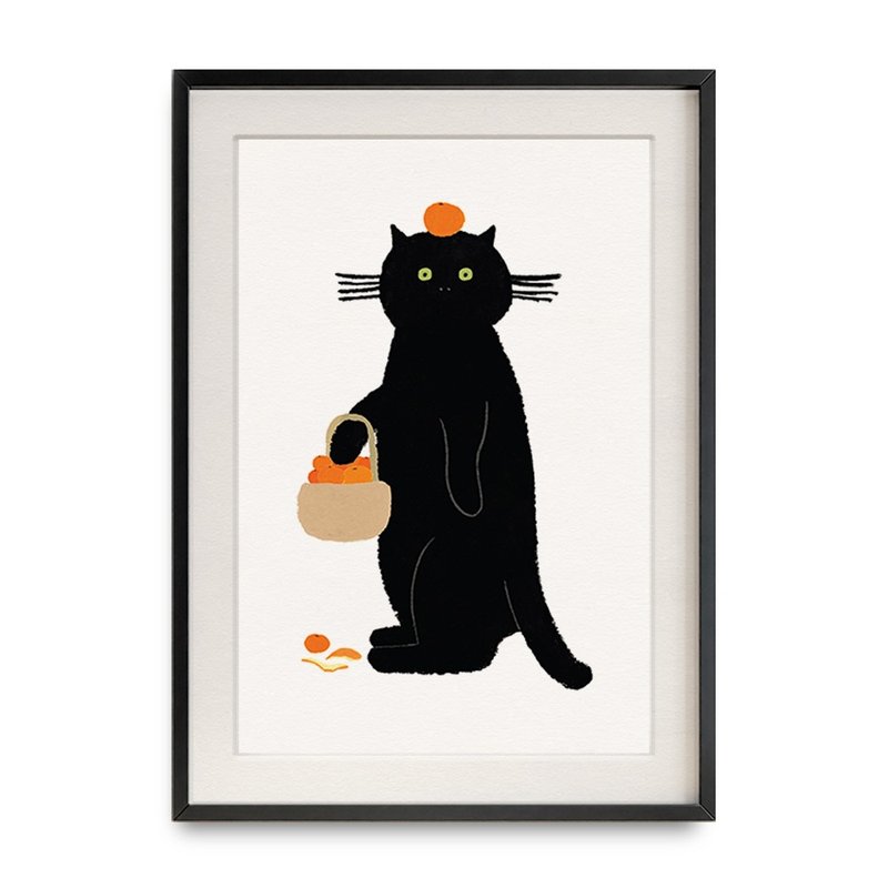 橘猫海报（A3/A4） - 海报/装饰画/版画 - 纸 黑色