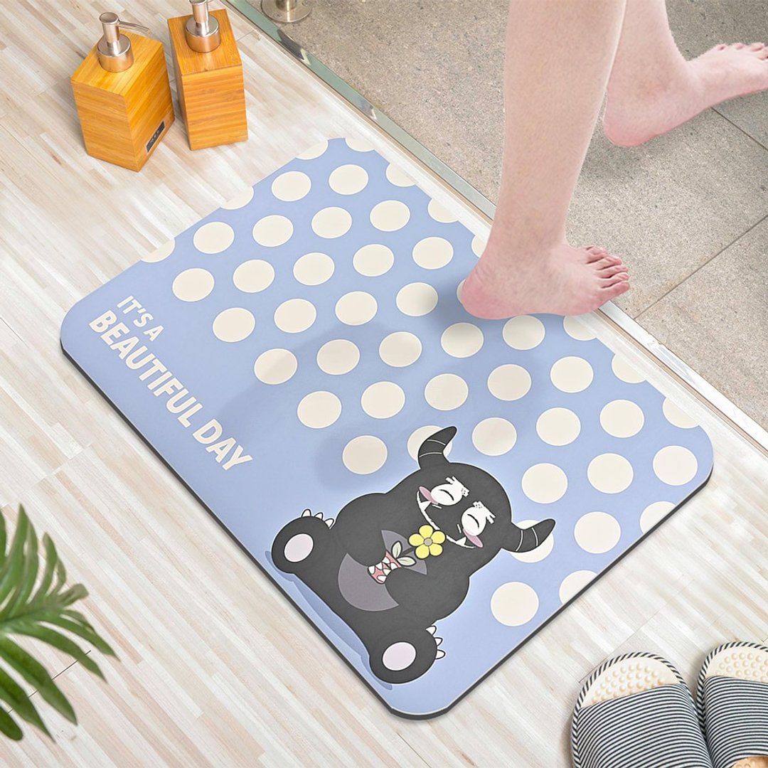 【monster】20秒進階瞬吸 軟式珪藻土吸水地墊 點點我 (60x40cm) - 地垫/地毯 - 其他材质 多色
