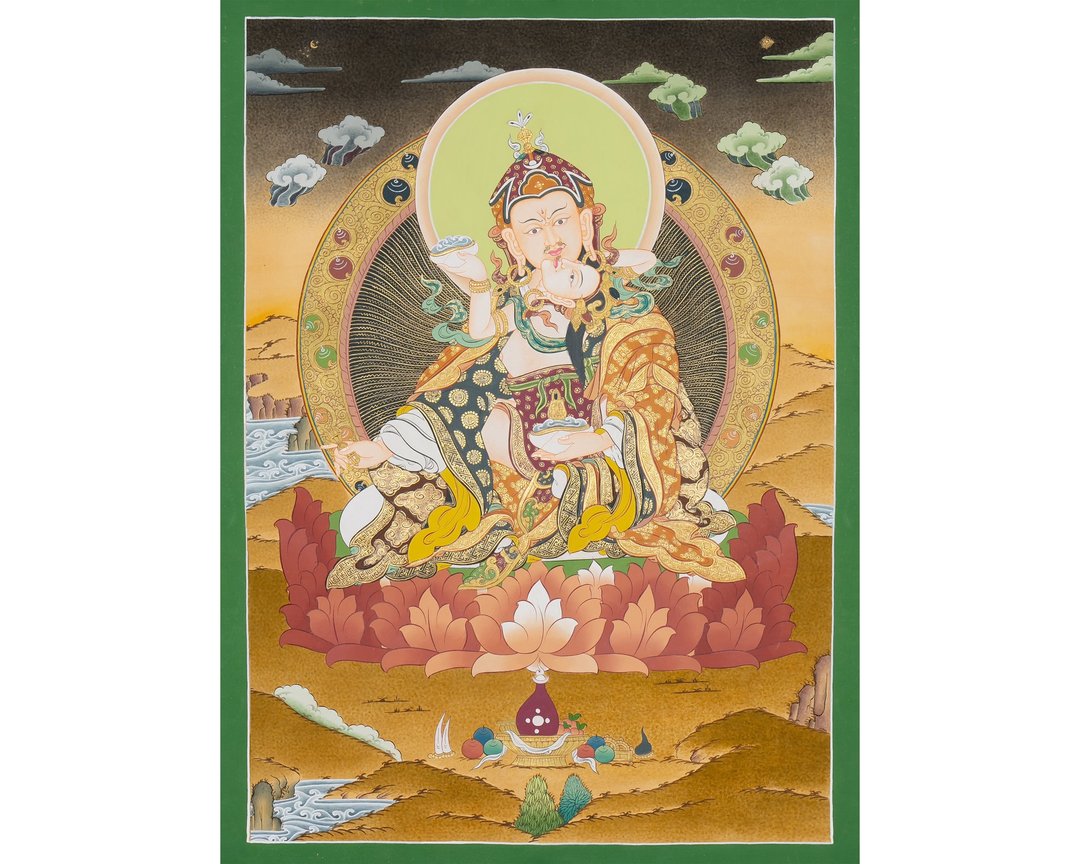 探索藏传佛教传统艺术 如莲花生大士唐卡 - 墙贴/壁贴 - 其他金属 