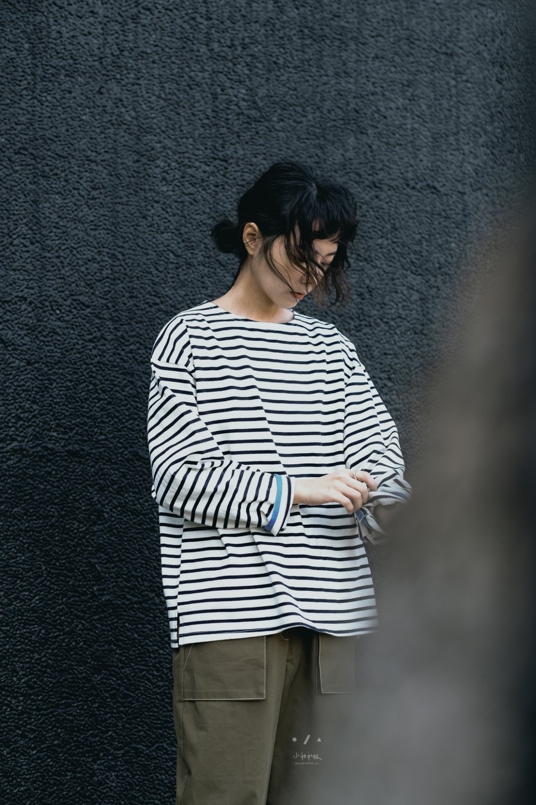 日日跳色条纹中磅TEE - 3色 - 女装 T 恤 - 棉．麻 白色