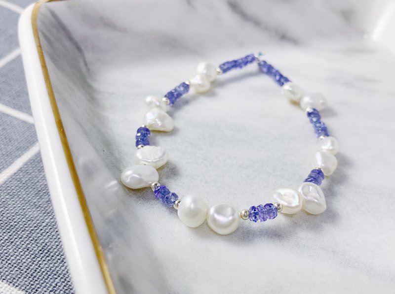 MH纯银天然石订制系列_巴洛克珍珠森林 - 手链/手环 - 珍珠 紫色