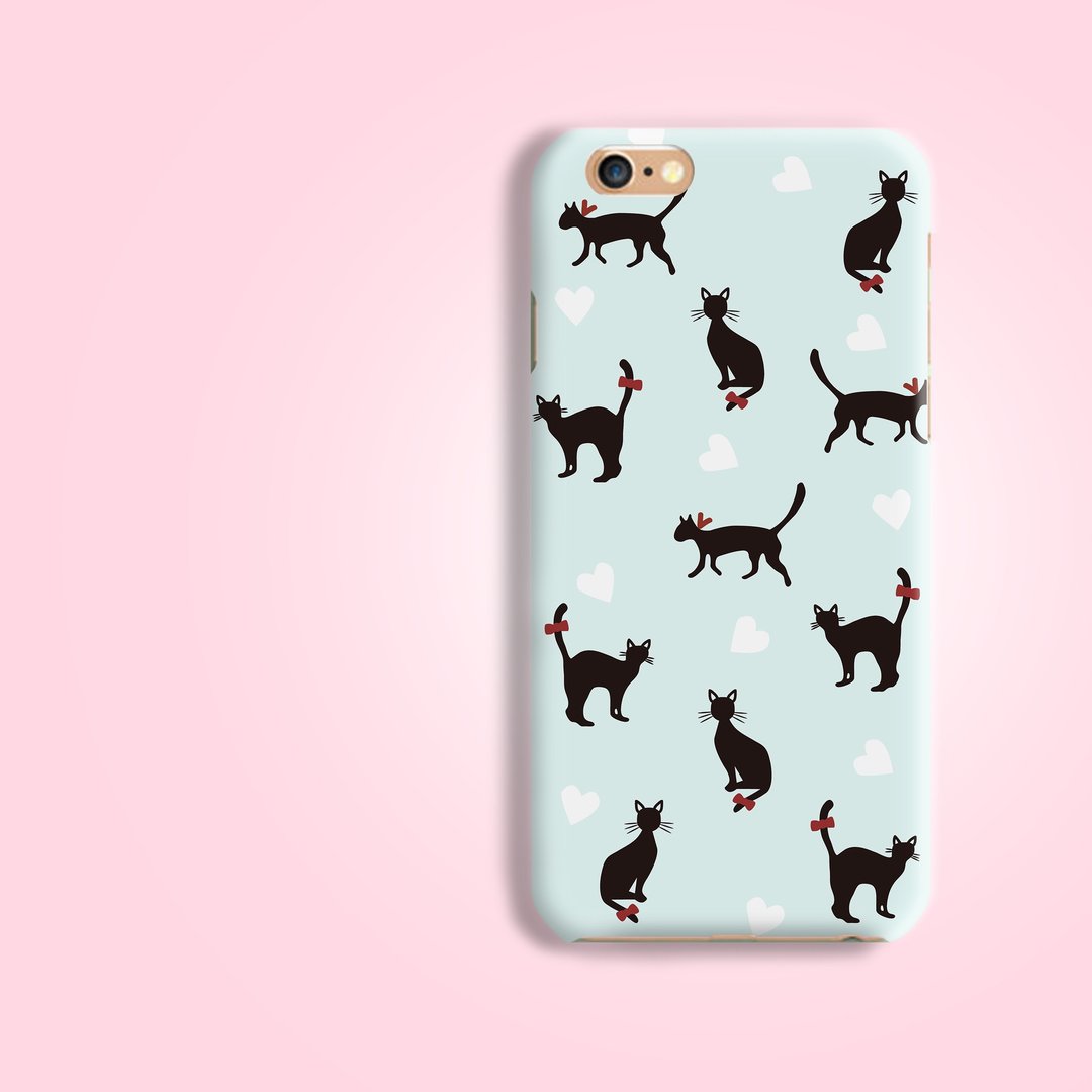 猫影子条子磨砂手机壳硬壳保护壳iphone XS 8 Galaxy S9 note 8 9 - 手机壳/手机套 - 塑料 多色
