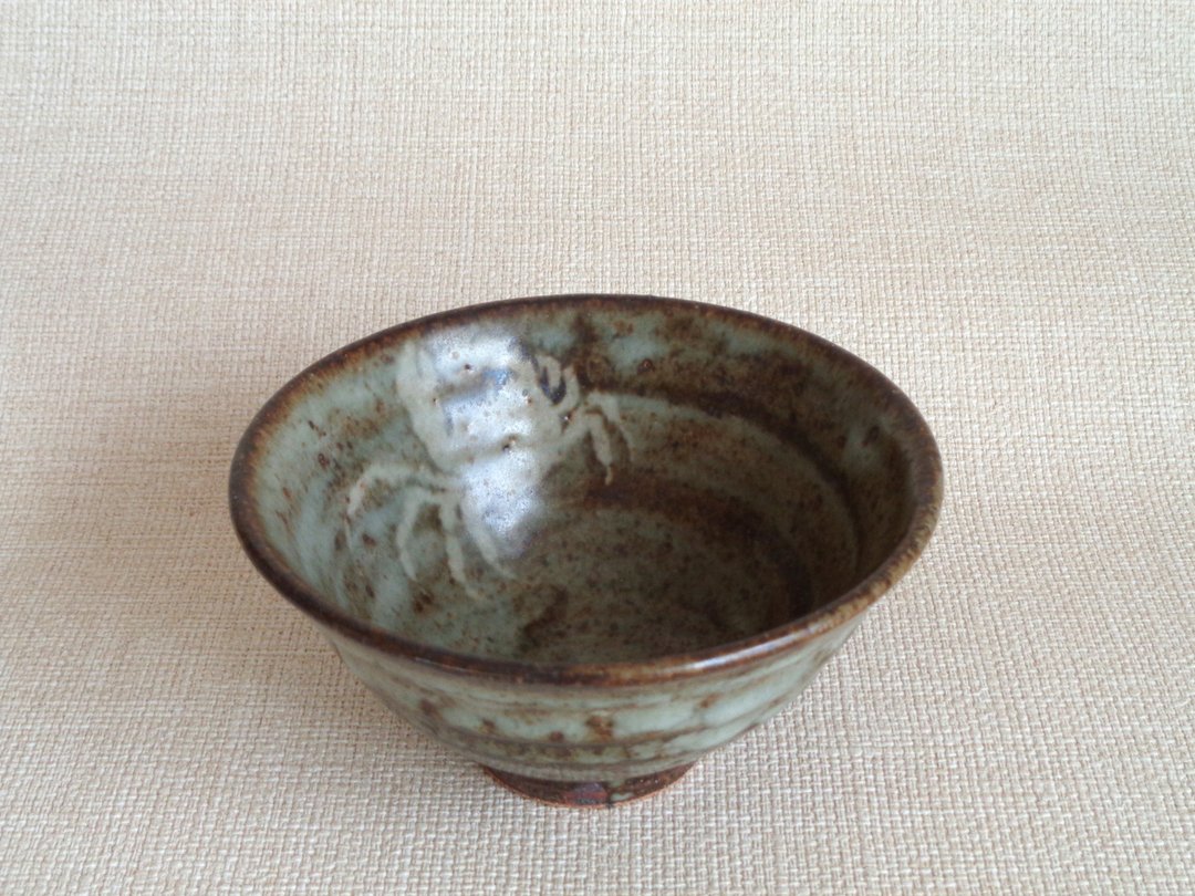 碗 拔绘 蟹纹c - 碗 - 陶 灰色