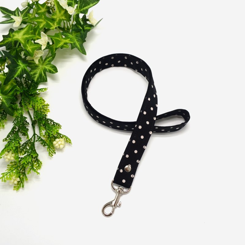 水玉点点黑识别证挂带 证件套挂带 手作 - 挂绳/吊绳 - 棉．麻 黑色