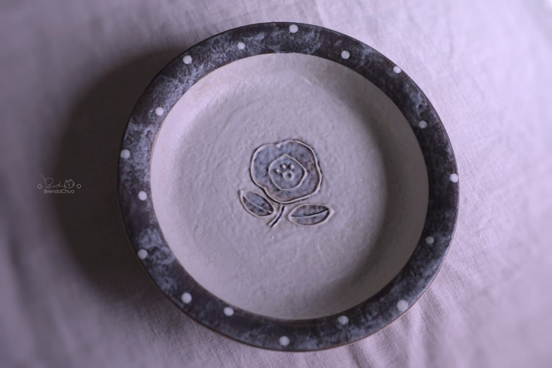 春郎陶-晨光花语.早午餐盘 19.5 cm - 盘子/餐盘/盘架 - 陶 