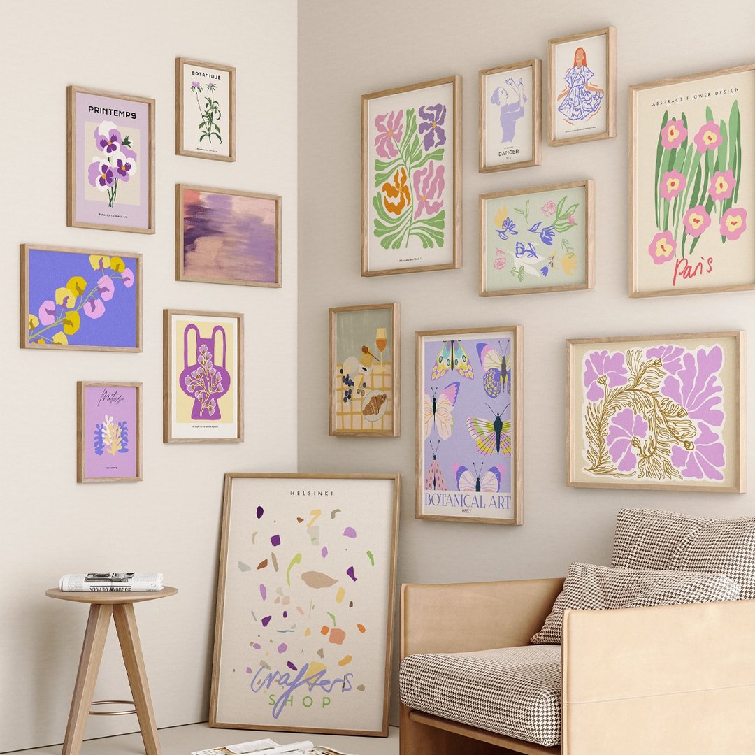 VIOLET - 粉色系画廊墙 x18 挂画装饰 插画 海报 居家布置 - 电子手绘真人画像/绘画/插画 - 其他材质 