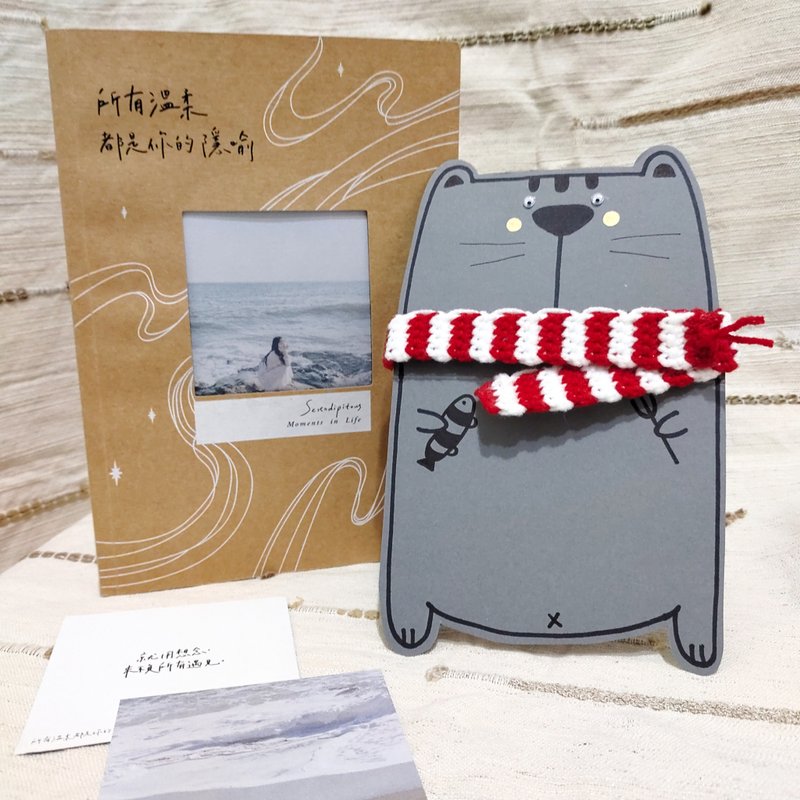 游泳猫咪 插画卡片 搞笑卡片 贵宾狗 手帐周边 文具周边 万用卡 - 卡片/明信片 - 纸 灰色