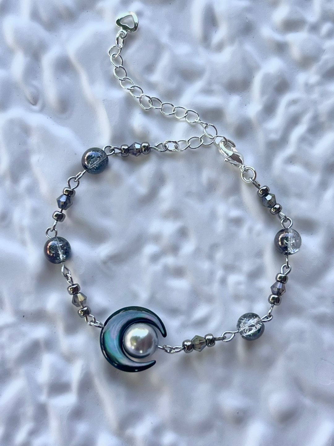 Moon Light Bracelet丨月光串珠手链 - 手链/手环 - 银 