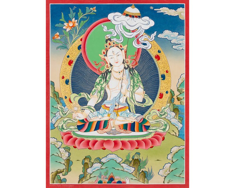 神圣的守护者- 智慧与慈悲的杜卡尔唐卡 - A83860 - 墙贴/壁贴 - 其他材质 多色