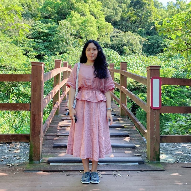 【 宽裤 03 】 圆裙宽裤/46色 - 女装长裤 - 棉．麻 粉红色