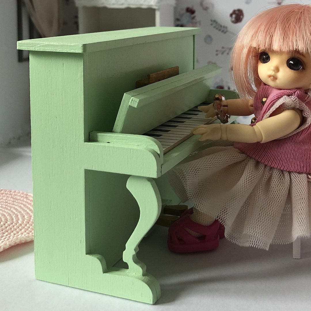 Doll house kit piano, bjd dollhouse, DIY - 木工/竹艺/纸艺 - 木头 粉红色