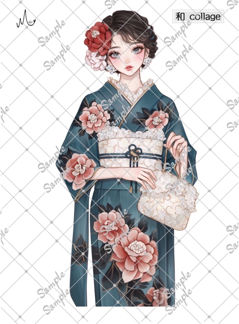 原创人物贴纸 和风系列 期间限定至1月10日 - 贴纸 - 纸 