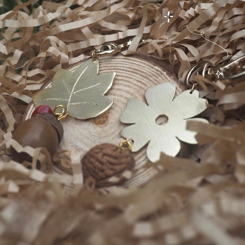种子吊饰 / 果实吊饰 / 植物手作 / Tristar金工手作 - 吊饰 - 铜/黄铜 橘色