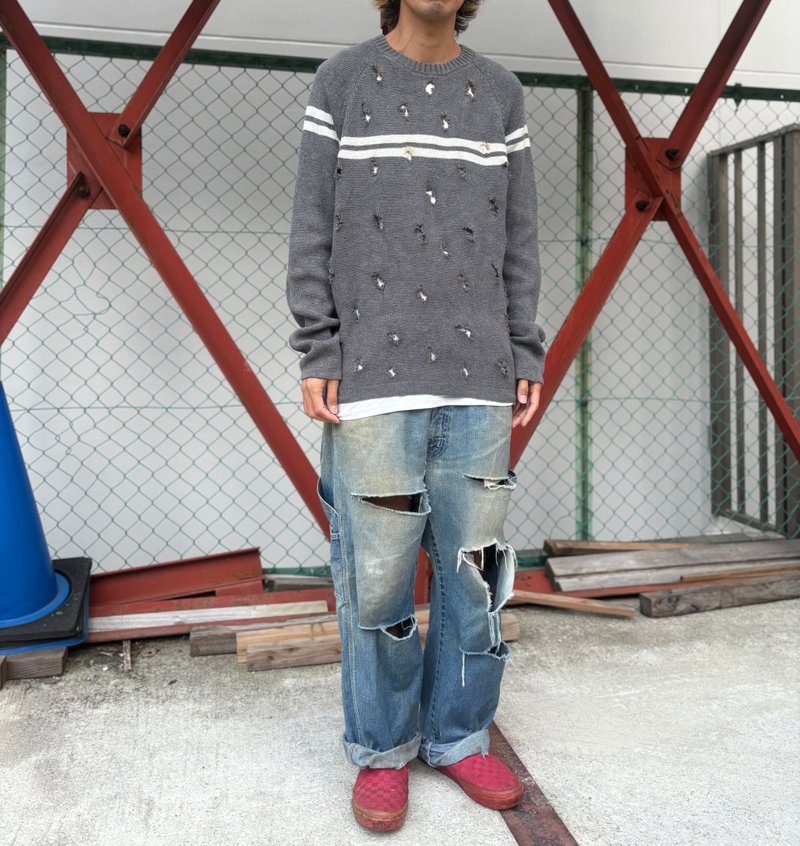 破损针织衫 - 女装针织衫/毛衣 - 棉．麻 