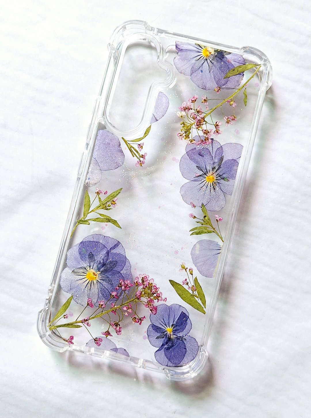 手作押花手机保护壳| 订制 | Samsung Galaxy A54 I三色堇 - 手机壳/手机套 - 塑料 紫色