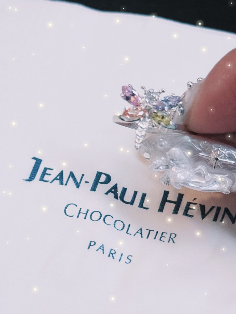 蜻蜓点水蜕变小花戒 - 戒指 - 纯银 多色