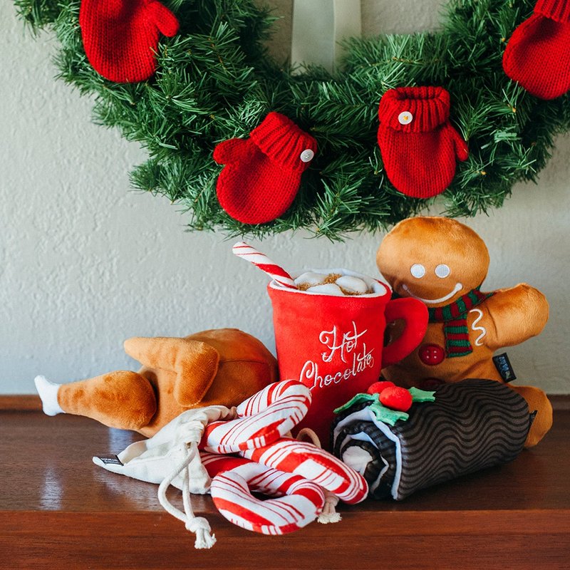 【狗狗玩具 圣诞大餐 5件组】宠物  啾啾声 抗忧解压 - 玩具 - 环保材料 
