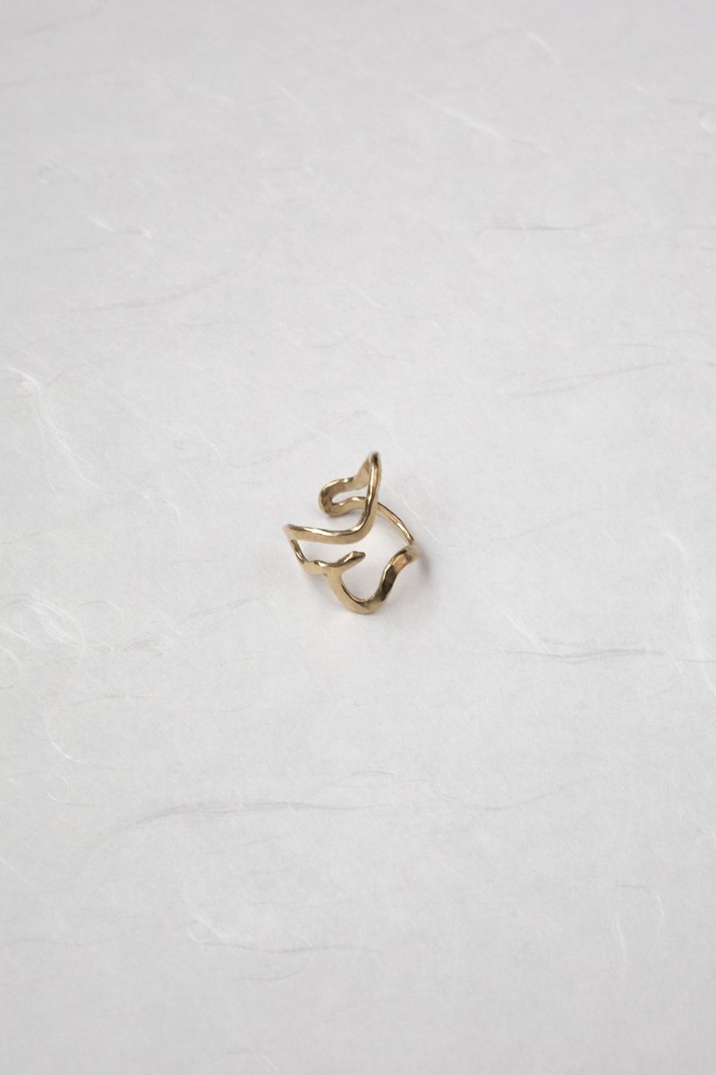 JUelry x ChouYi 人形耳挂/戒指(金) - Human Earclip / Ring - 戒指 - 铜/黄铜 金色