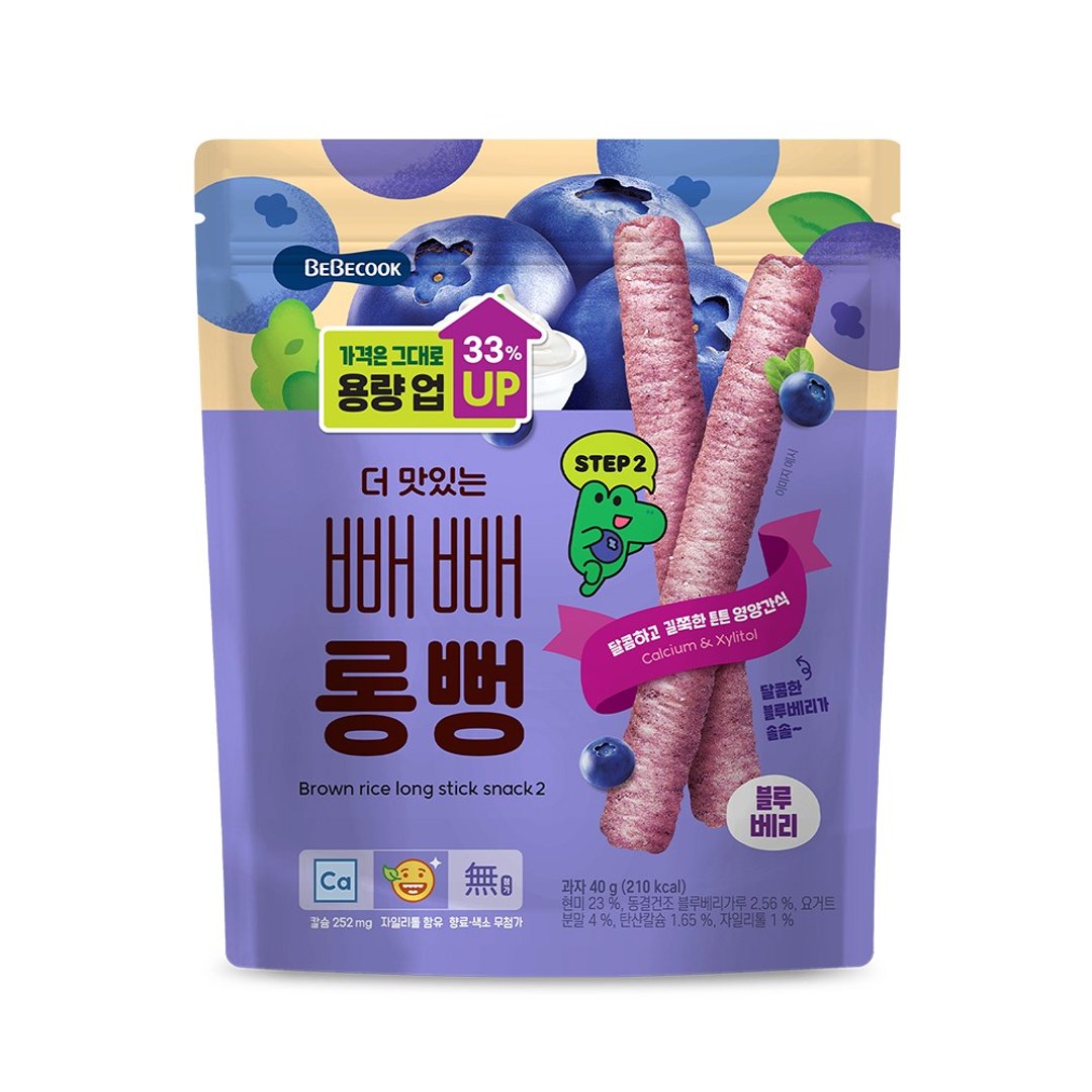 韩国【BEBECOOK】宝膳 幼儿初食绵绵贝贝棒-蓝莓优格(40g) 12M+ - 其他 - 其他材质 