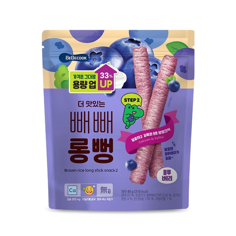 韩国【BEBECOOK】宝膳 幼儿初食绵绵贝贝棒-蓝莓优格(40g) 12M+ - 其他 - 其他材质 