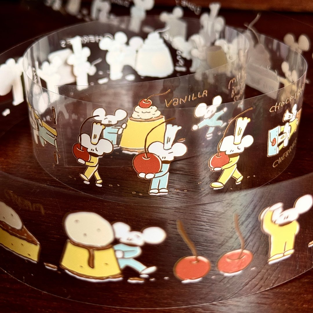 Pudding Park 布丁公园 // PET tape - 纸胶带 - 塑料 白色