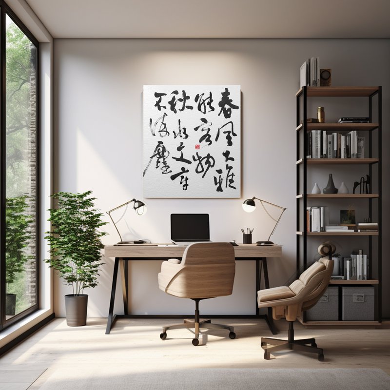 书法-无框画 | 乔迁礼物 | 开店 | 民宿布置 | 搬新家 | 装饰画 - 海报/装饰画/版画 - 其他材质 黑色