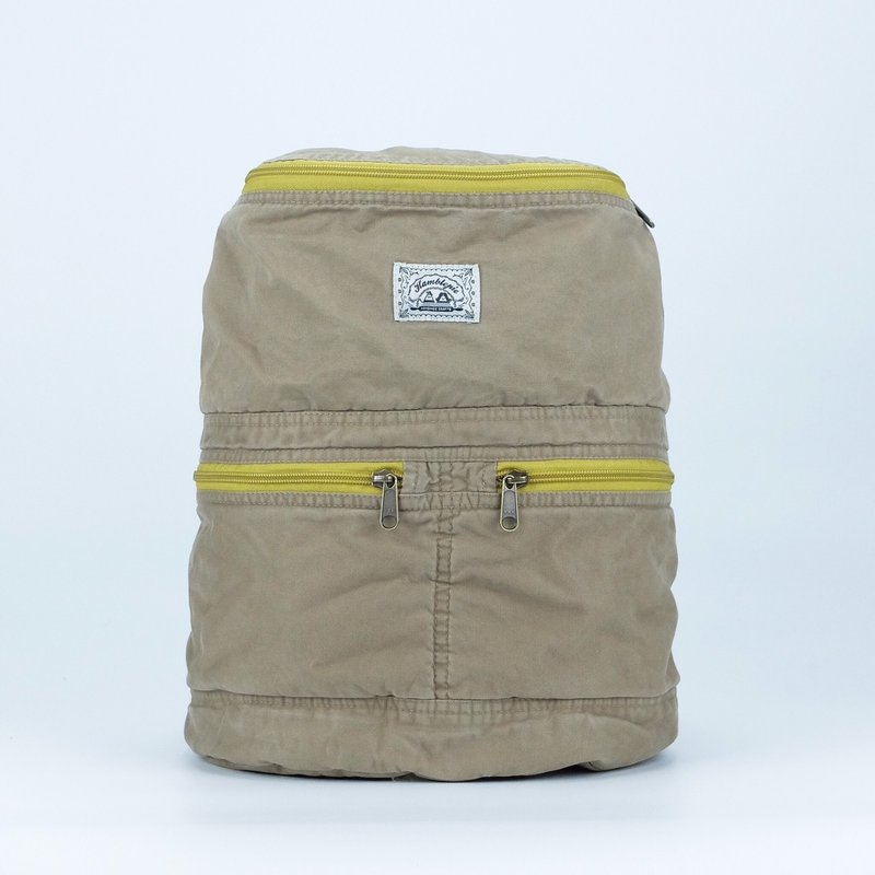RuckSack洛克包-芥末棕 - 后背包/双肩包 - 棉．麻 卡其色