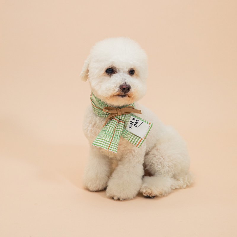 Glen Check HANTEN Puff Scarf 绿色 - 衣/帽 - 棉．麻 绿色