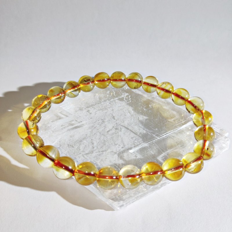 双色黄水晶 Citrine 8mm 10mm 11mm 马达加斯加 - 手链/手环 - 水晶 黄色