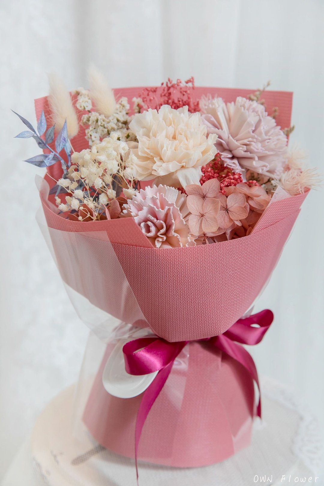 康乃馨花束/母亲节花束/母亲节礼物/永生花束/不凋花束/花束礼物 - 干燥花/捧花 - 植物．花 红色