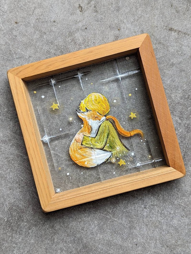 桧木十字星玻璃  拥抱小王子  居家布置 摆饰 艺术 画 - 摆饰 - 玻璃 绿色