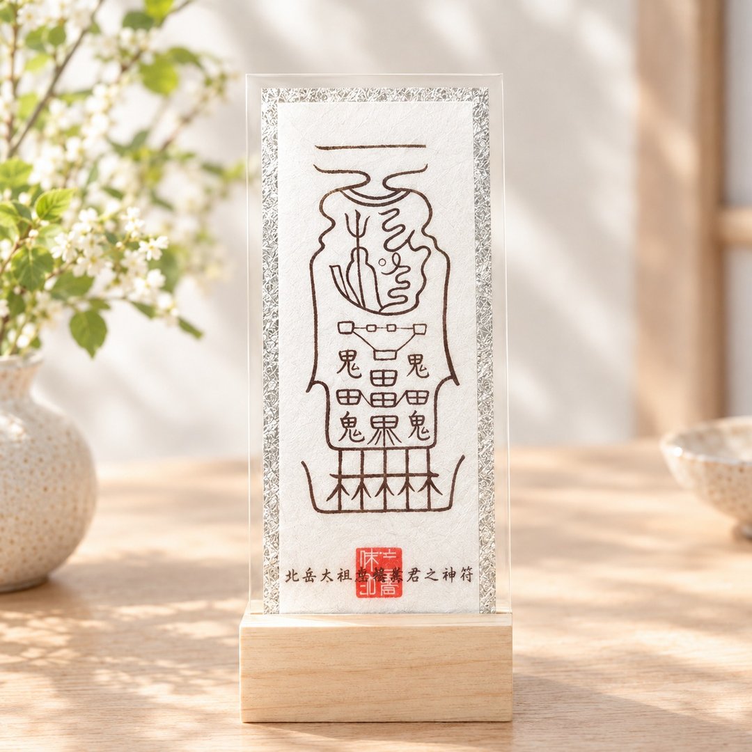 北岳太祖真君 / 恒山艺术 / 银箔和纸・桧木 - 其他 - 其他材质 银色