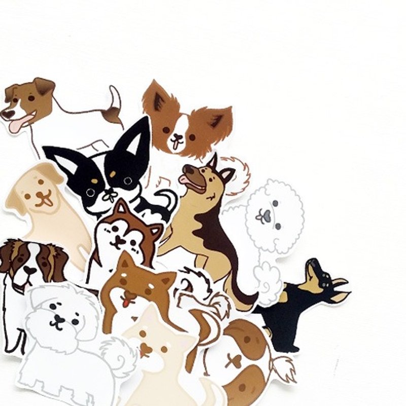 1212玩乐设 计逗趣到处贴 防水贴纸- 狗儿大全3.0 - 贴纸 - 防水材质 多色