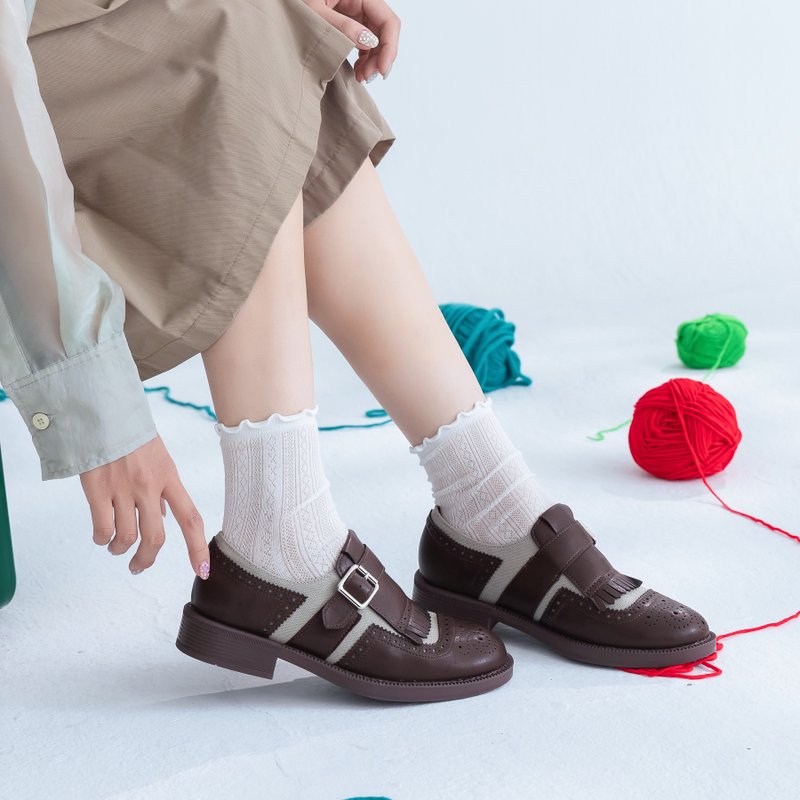 【I called Love】英伦风乐福牛津鞋 - 女款牛津鞋/乐福鞋 - 人造皮革 咖啡色