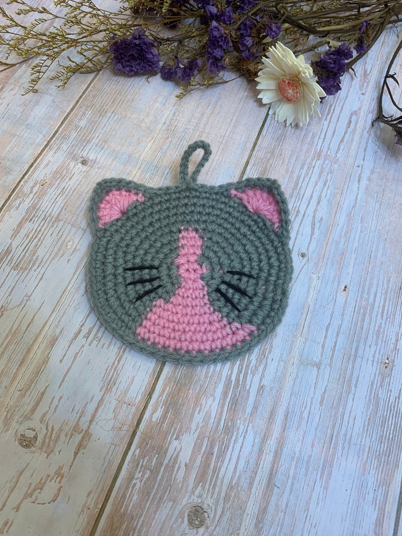 手作菜瓜布。猫咪/日本银离子抗菌菜瓜布。杯垫。 - 杯垫 - 其他材质 多色